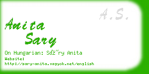 anita sary business card